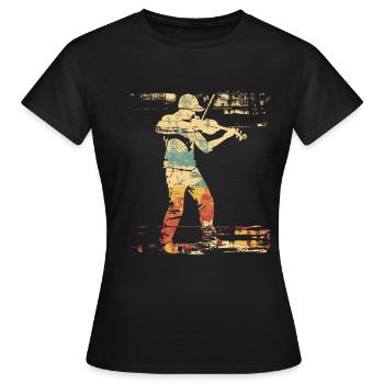 Violon Style BD - T-shirt Femme - noir - Devant - AI Model Female 172 dark (172cm)