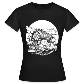 Train - T-shirt Femme - noir - Devant - AI Model Female 172 dark (172cm)