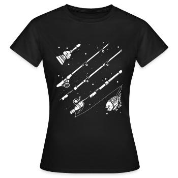 Fischerei Zeichnung - Frauen T-Shirt - Schwarz - Vorne - AI Model Female 172 dark (172cm)