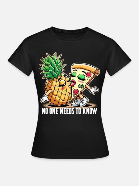 Pizza Hawaii Zungenkuss Liebe witzig Geschenk - Frauen T-Shirt - Schwarz