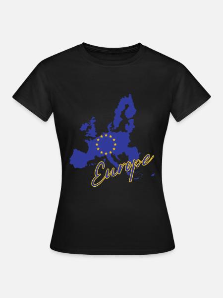 Drapeau de l’Europe, fierté européenne - T-shirt Femme - noir