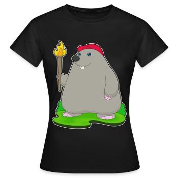 Maulwurf Fackel - Frauen T-Shirt - Schwarz - Vorne - AI Model Female 172 dark (172cm)