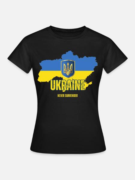 Ukrainische Flagge, Ukrainischer Stolz - Frauen T-Shirt - Schwarz