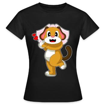 Chien Voile de mariée Mariage - T-shirt Femme - noir - Devant - AI Model Female 172 dark (172cm)