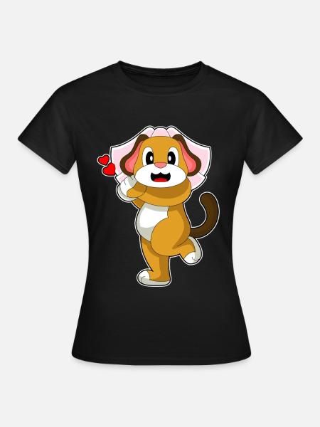 Hund Braut Schleier Hochzeit - Frauen T-Shirt - Schwarz