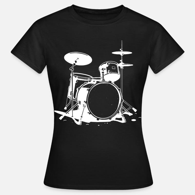 Drum Set Drawing - Women's T-Shirt - black