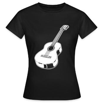 Guitare acoustique - T-shirt Femme - noir - Devant - AI Model Female 172 dark (172cm)