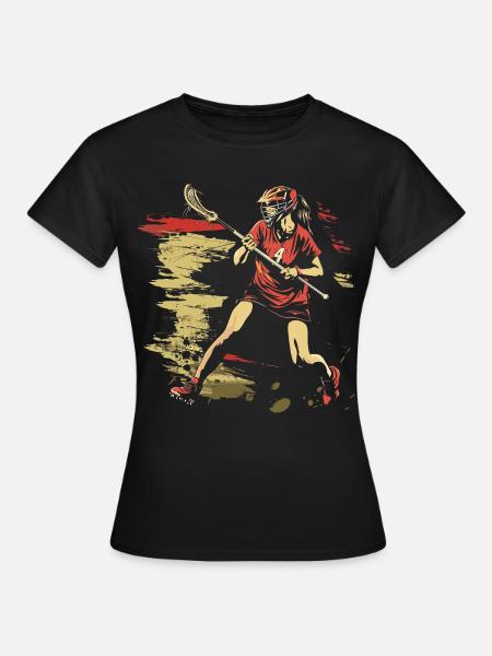 Oldschool Lacrosse Mädchen - Frauen T-Shirt - Schwarz