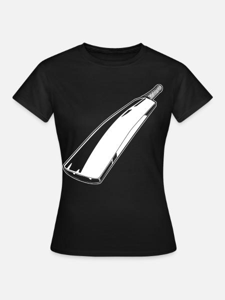 Kricketschläger Zeichnung - Frauen T-Shirt - Schwarz