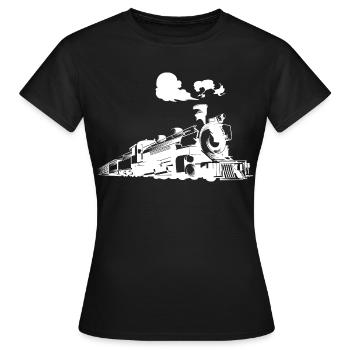 Dampflokomotive - Frauen T-Shirt - Schwarz - Vorne - AI Model Female 172 dark (172cm)