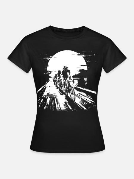 Rennradfahrer Skizze - Frauen T-Shirt - Schwarz
