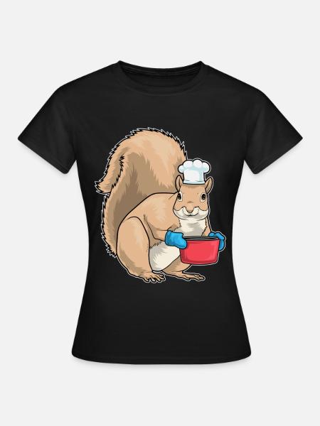 Eichhörnchen Koch Kochtopf Kochen - Frauen T-Shirt - Schwarz