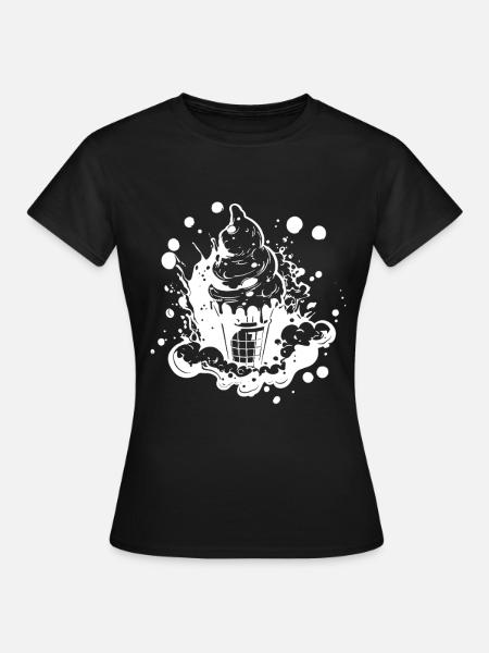Eiswaffel Skizze - Frauen T-Shirt - Schwarz