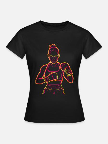 Boxerin Zeichnung - Frauen T-Shirt - Schwarz