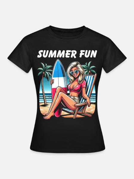 Sommer Strand Haute Couture - Frauen T-Shirt - Schwarz