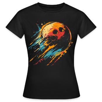 90er Bowlingkugel - Frauen T-Shirt - Schwarz - Vorne - AI Model Female 172 dark (172cm)