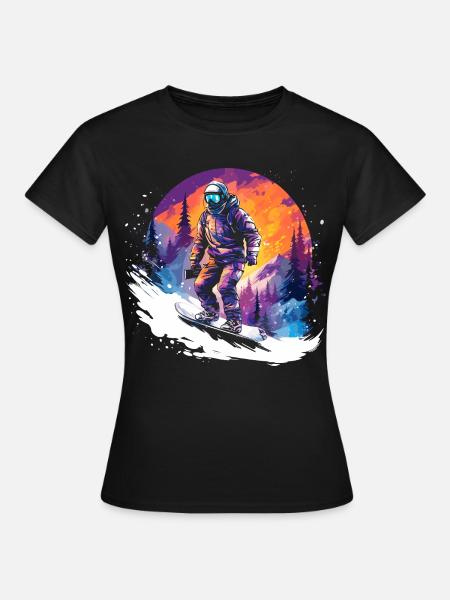 Snowboarding 80er Jahre - Frauen T-Shirt - Schwarz