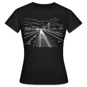 Chemin de fer - T-shirt Femme - noir - Devant - AI Model Female 172 dark (172cm)