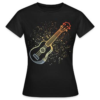Vintage Ukulele - Frauen T-Shirt - Schwarz - Vorne - AI Model Female 172 dark (172cm)