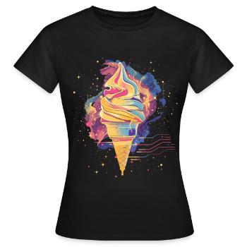 Crème glacée Vaporwave - T-shirt Femme - noir - Devant - AI Model Female 172 dark (172cm)