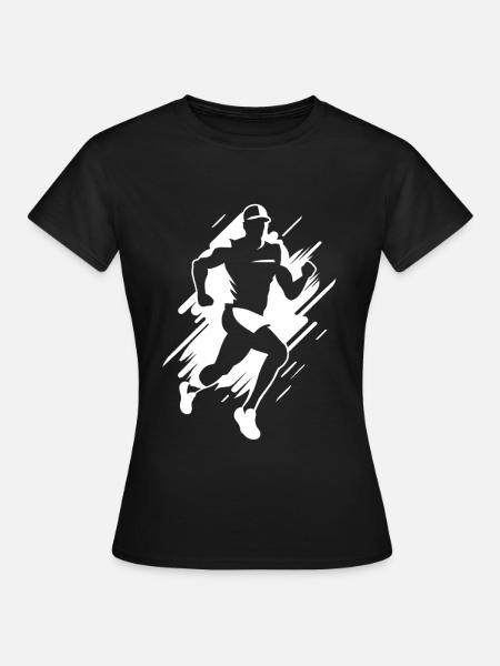 Jogger Grafik - Frauen T-Shirt - Schwarz