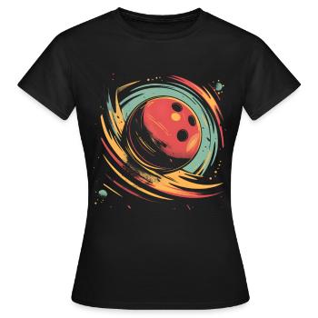 Retro Bowlingkugel - Frauen T-Shirt - Schwarz - Vorne - AI Model Female 172 dark (172cm)