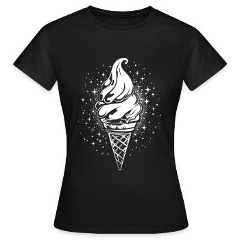 Croquis de crème glacée molle - T-shirt Femme - noir - Devant - AI Model Female 172 dark (172cm)