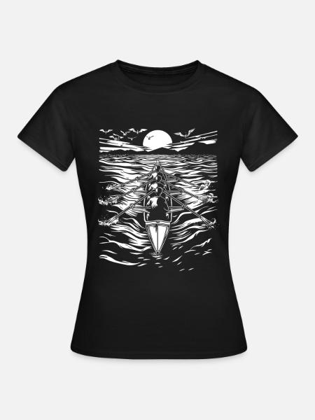 Rudern Skizze - Frauen T-Shirt - Schwarz