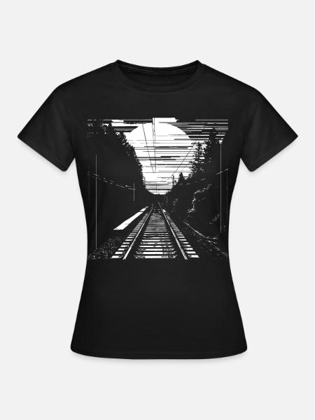 Eisenbahn Grafik - Frauen T-Shirt - Schwarz