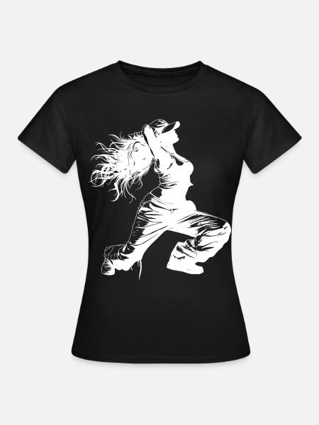 Breakdancerin Zeichnung - Frauen T-Shirt - Schwarz