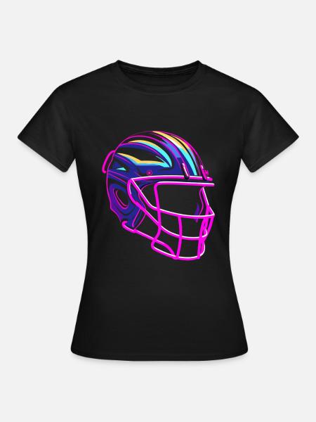 Lacrosse Helm Synthwave - Frauen T-Shirt - Schwarz