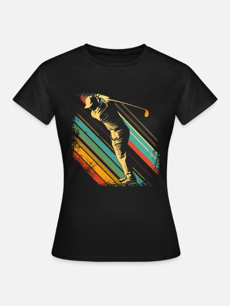 Golfspieler 80er Jahre - Frauen T-Shirt - Schwarz