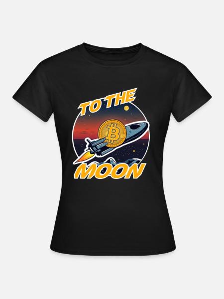 Bitcoin to the Moon - Frauen T-Shirt - Schwarz