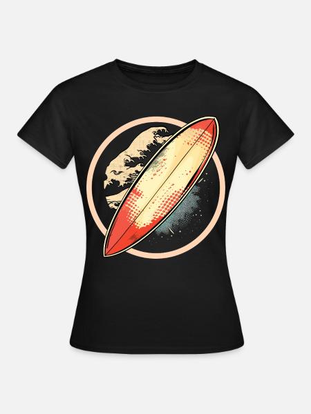Surfbrett Grafik - Frauen T-Shirt - Schwarz