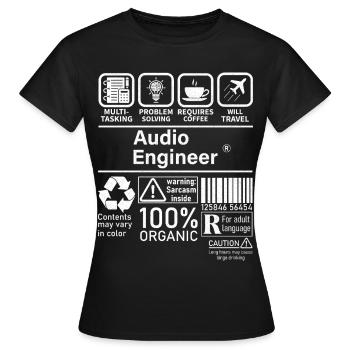 Ingénieur du son multitâche résolution de problèmes - T-shirt Femme - noir - Devant - AI Model Female 172 dark (172cm)