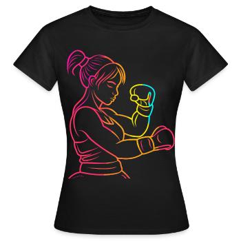 Kickboxer des années 90 - T-shirt Femme - noir - Devant - AI Model Female 172 dark (172cm)