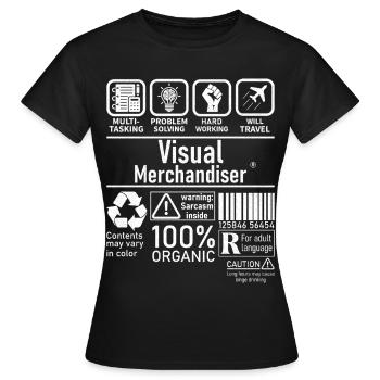Visual Merchandiser résolution de problèmes multitâches - T-shirt Femme - noir - Devant - AI Model Female 172 dark (172cm)