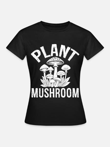 Plant Mushroom - Frauen T-Shirt - Schwarz