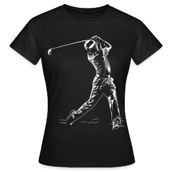 Golfspieler Skizze - Frauen T-Shirt - Schwarz - Vorne - AI Model Female 172 dark (172cm)