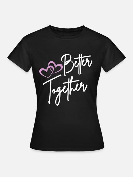 Better Together Drehbuch Herzen - Frauen T-Shirt - Schwarz
