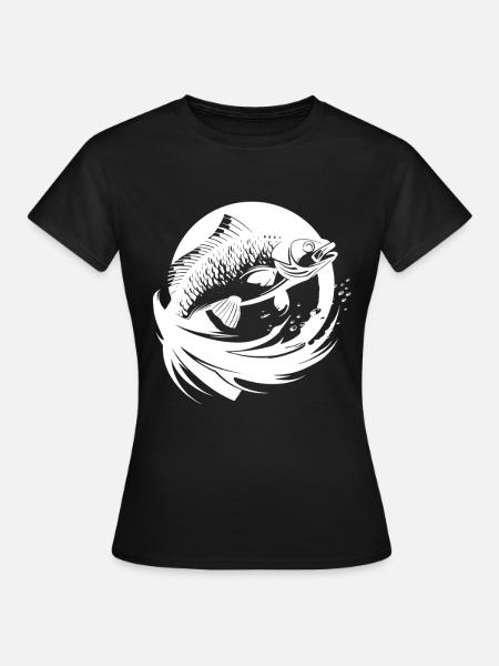 Fisch Zeichnung - Frauen T-Shirt - Schwarz