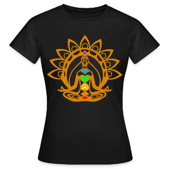 Méditation des chakras - T-shirt Femme - noir - Devant - AI Model Female 172 dark (172cm)