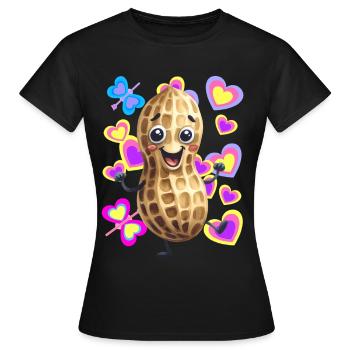 Cacahuète Cacahuètes Rétro des années 80 des années 90 Coeur vintage - T-shirt Femme - noir - Devant - AI Model Female 172 dark (172cm)