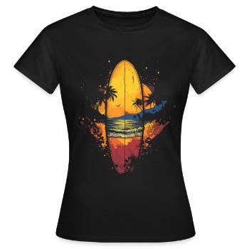 Planche de surf - T-shirt Femme - noir - Devant - AI Model Female 172 dark (172cm)
