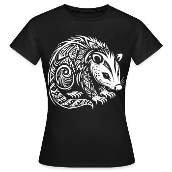 Opossum tribal - T-shirt Femme - noir - Devant - AI Model Female 172 dark (172cm)