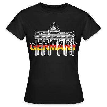 ALLEMAGNE - T-shirt Femme - noir - Devant - AI Model Female 172 dark (172cm)