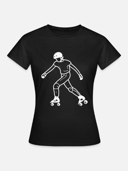 Roller Skating Zeichnung - Frauen T-Shirt - Schwarz