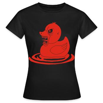 Canard démoniaque rouge - T-shirt Femme - noir - Devant - AI Model Female 172 dark (172cm)