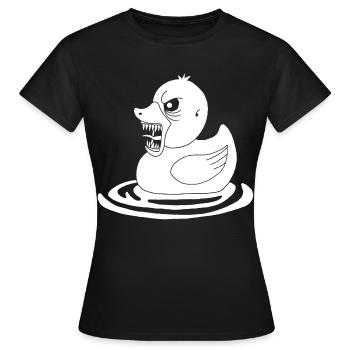 Canard démoniaque blanc - T-shirt Femme - noir - Devant - AI Model Female 172 dark (172cm)