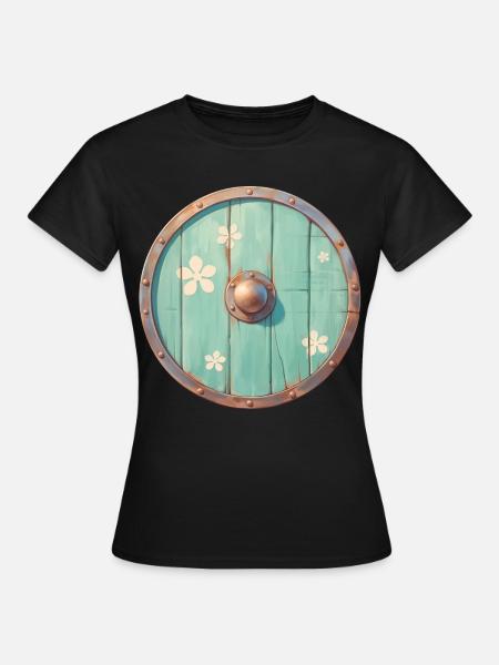 Wikinger-Schild - Frauen T-Shirt - Schwarz
